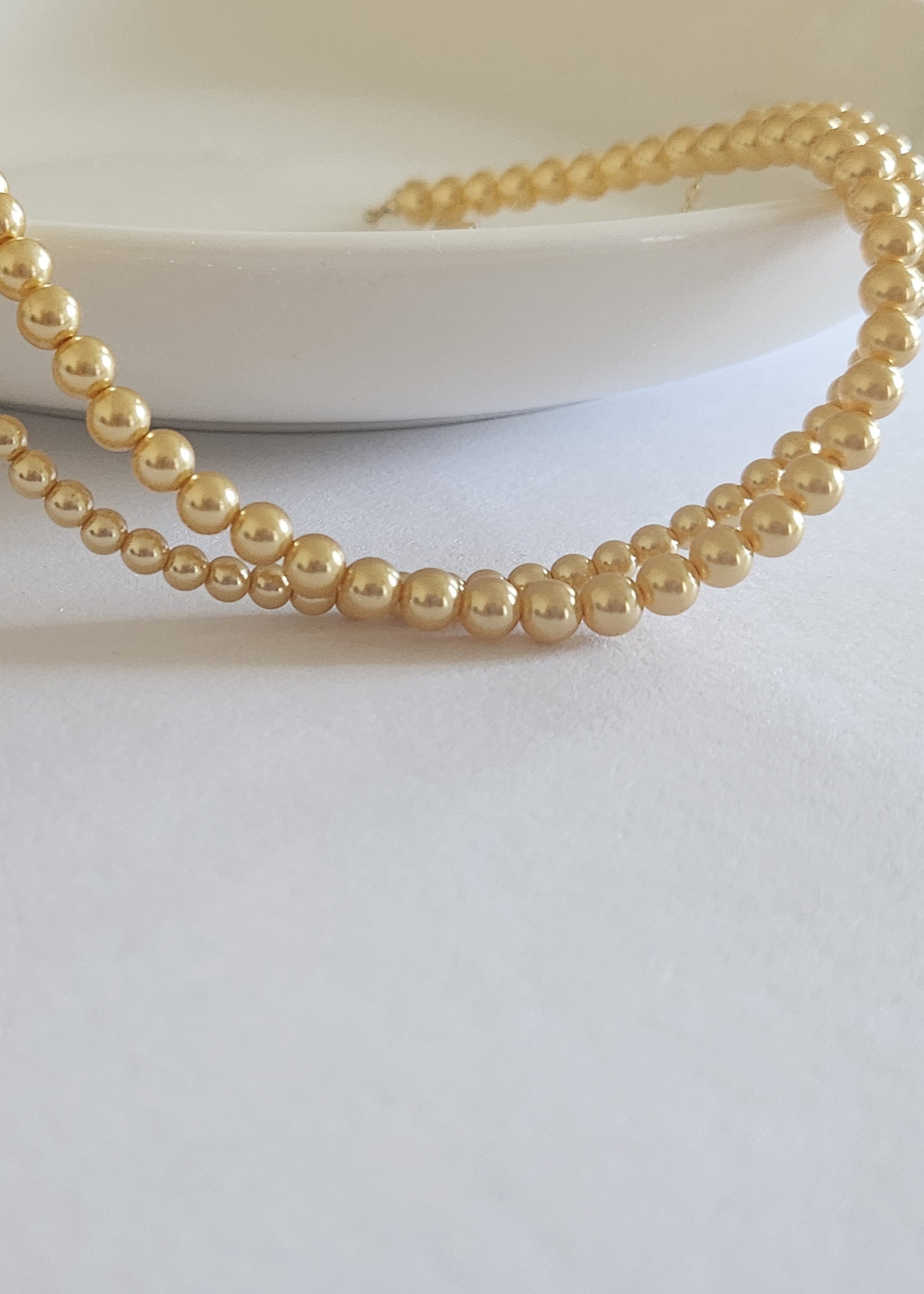  golden crystal swarovski pearl necklace