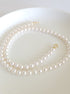 Double clasp swarovski pearl basic necklace