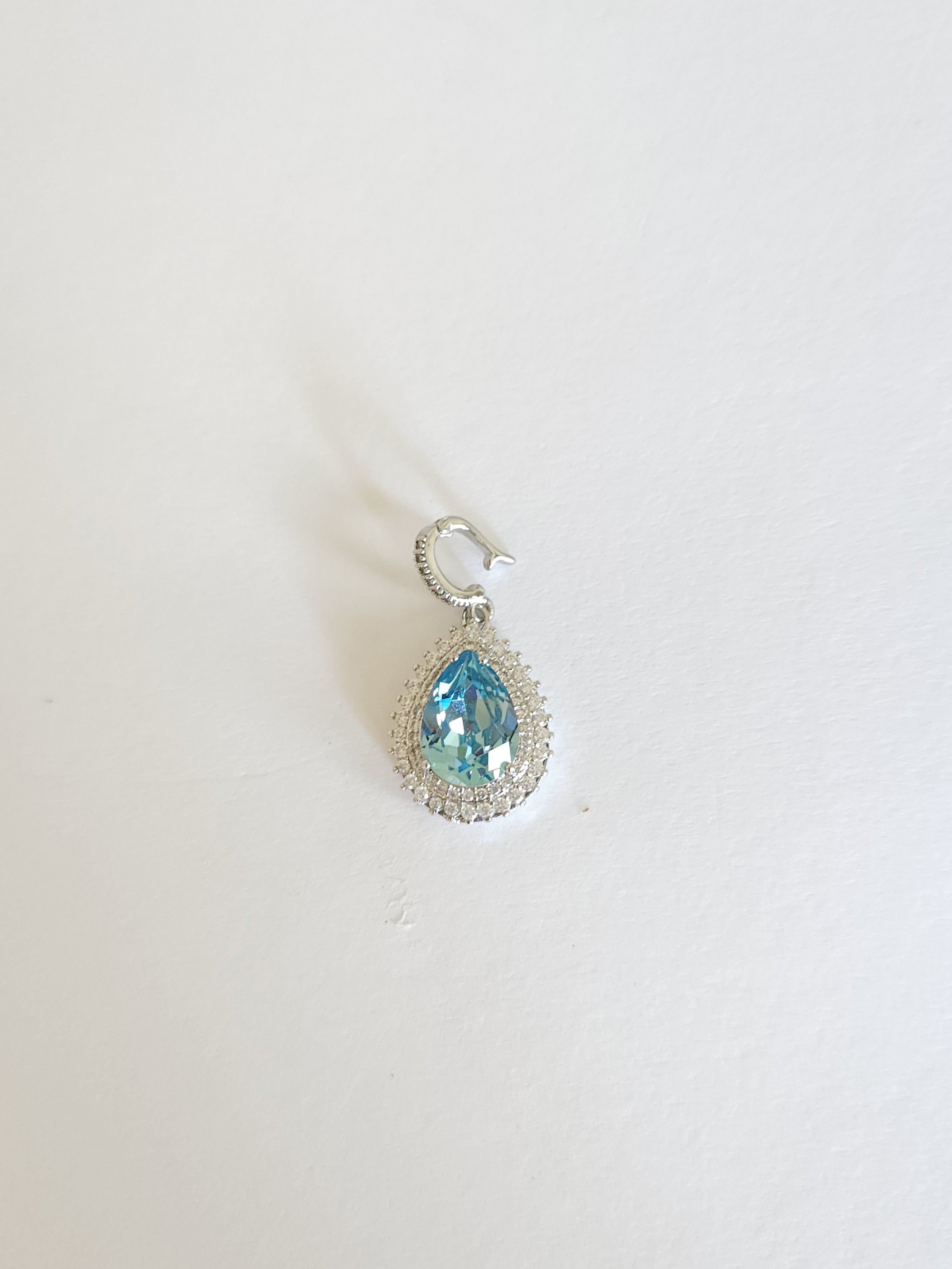 Swarovski crystal aquamarine drop charm