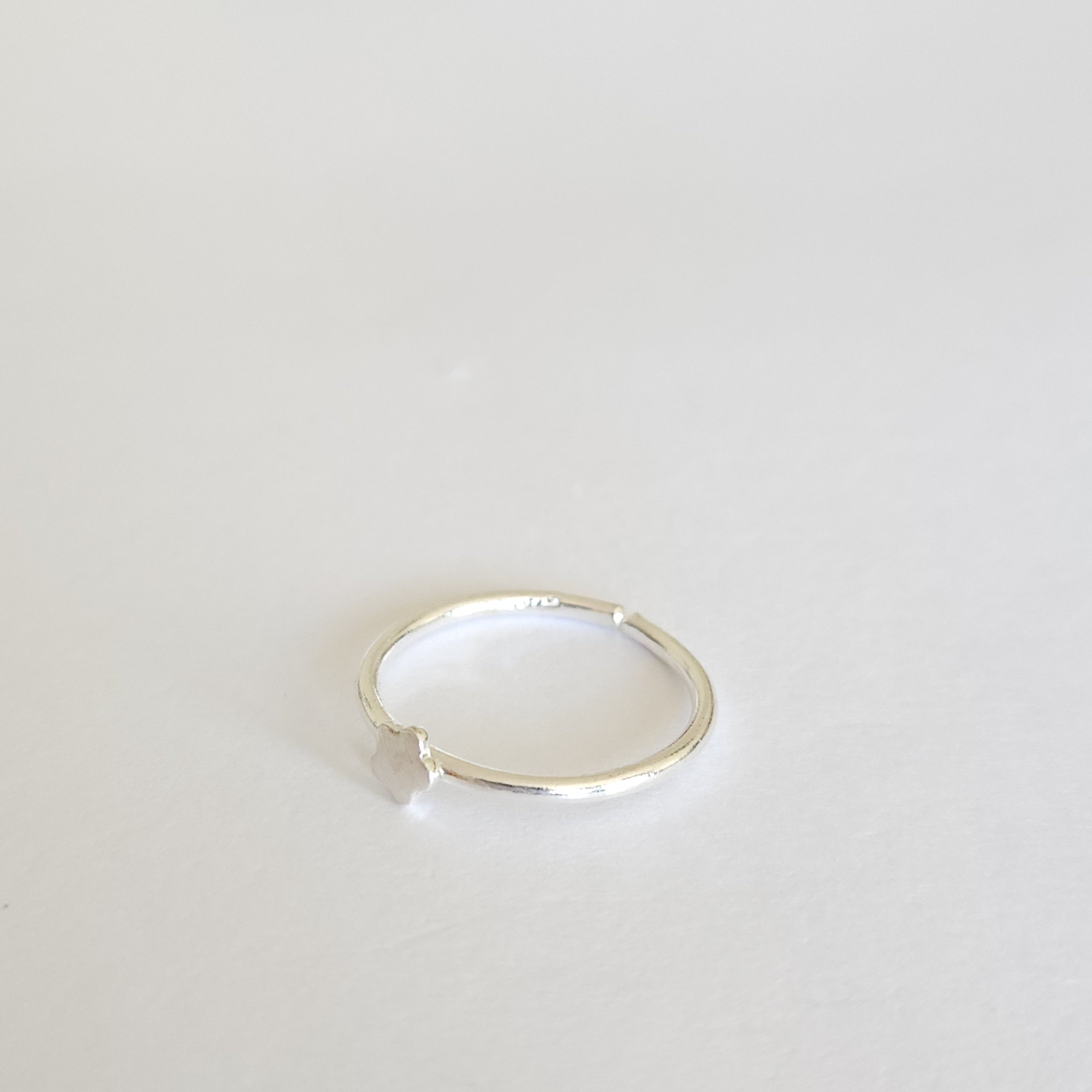 Minimalist sterling silver tiny rose ring