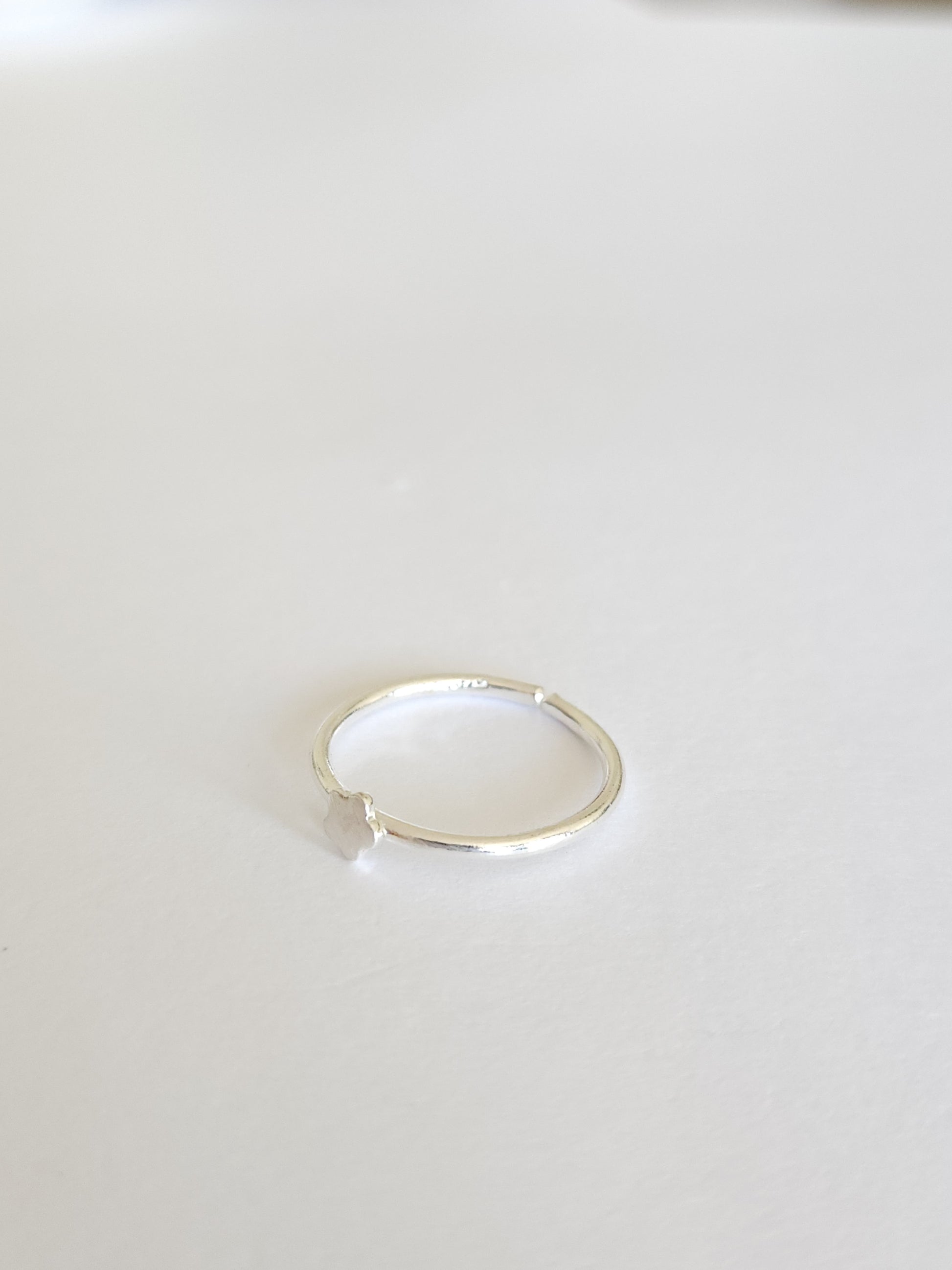 Minimalist sterling silver tiny rose ring