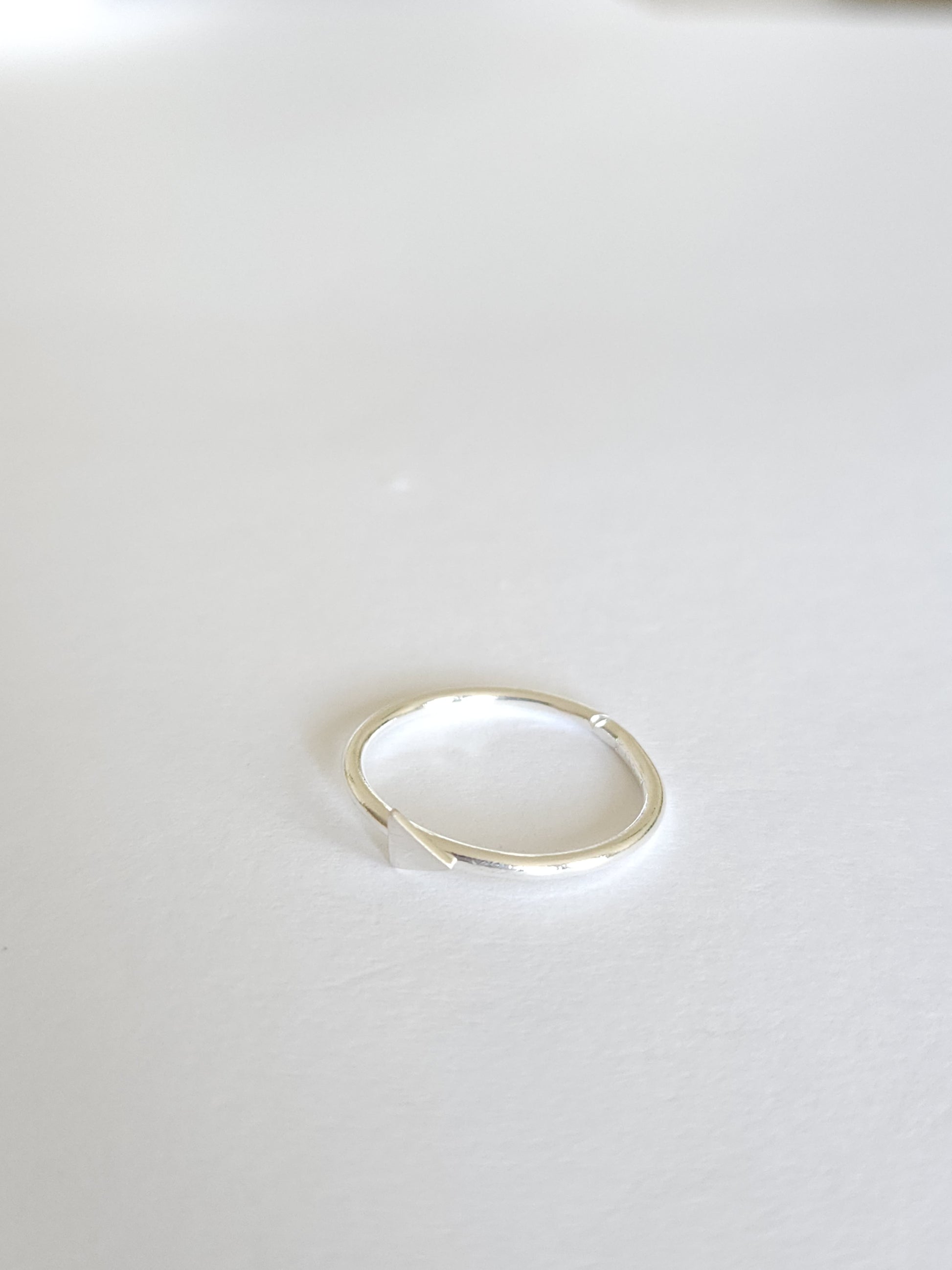 Minimalist sterling silver tiny triangle ring